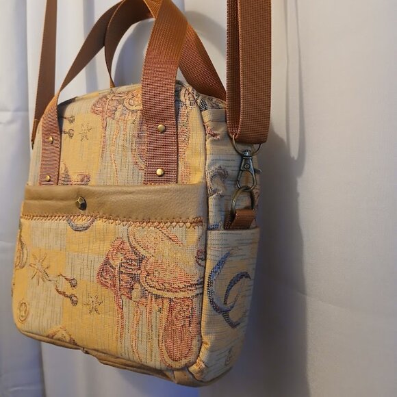 New Western Cowgirl Saddle Double handle Satchel Purse Shoulder Bag Brown Rust - Picture 4 of 15